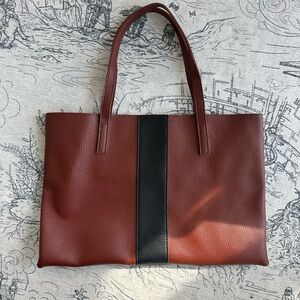 Vince Camuto Brown & Black Tote Bag